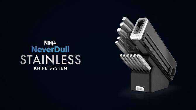 Ninja NeverDull Essential 13pc Stainless Steel Knife System with Built in Sharpener - K22013, 2 of 13, play video