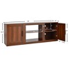 Costway 58'' TV Stand Entertainment Console Center W/ 2 Cabinets for 65'' TV Natural\Black\Walnut - 3 of 4