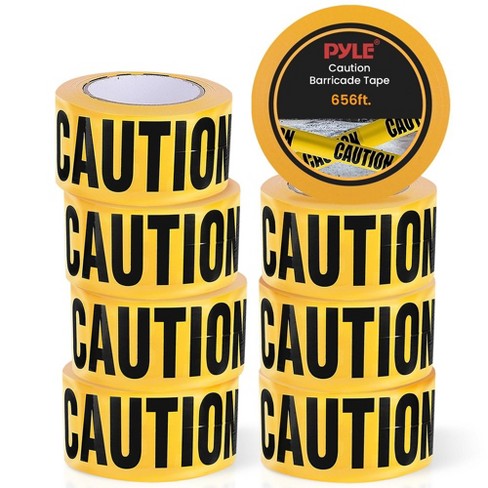 Pyle 8 pack Safety Yellow Caution Tape 656 Ft. Roll Uv resistant Polyethylene Barricade Tape pcntx8 Target