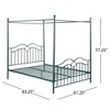 JUJABU Queen Size Metal Canopy Bed Frame with Sturdy 4-Post, No Box Spring Needed - 4 of 4