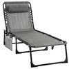 Outsunny Reclining Chaise Lounge Chair, Sun Lounger, Folding Camping Cot, Adjustable Backrest and Removable Pillow, for Patio, Garden - 4 of 4