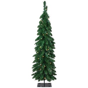 Northlight Pre-Lit Pencil Alpine Artificial Christmas Tree - 4' - Clear Lights - 1 of 4