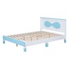 NicBex Wood Full Size Platform Bed Frame with Bow-Shaped Headboard for Kids/Boys/Girls,6.5" Under Bed Storage,No Box Spring Needed,Easy Assembly,Blue - 2 of 4