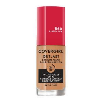 COVERGIRL Outlast Extreme Wear 3-in-1 Foundation with SPF 18 - 860 Classic Tan - 1 fl oz