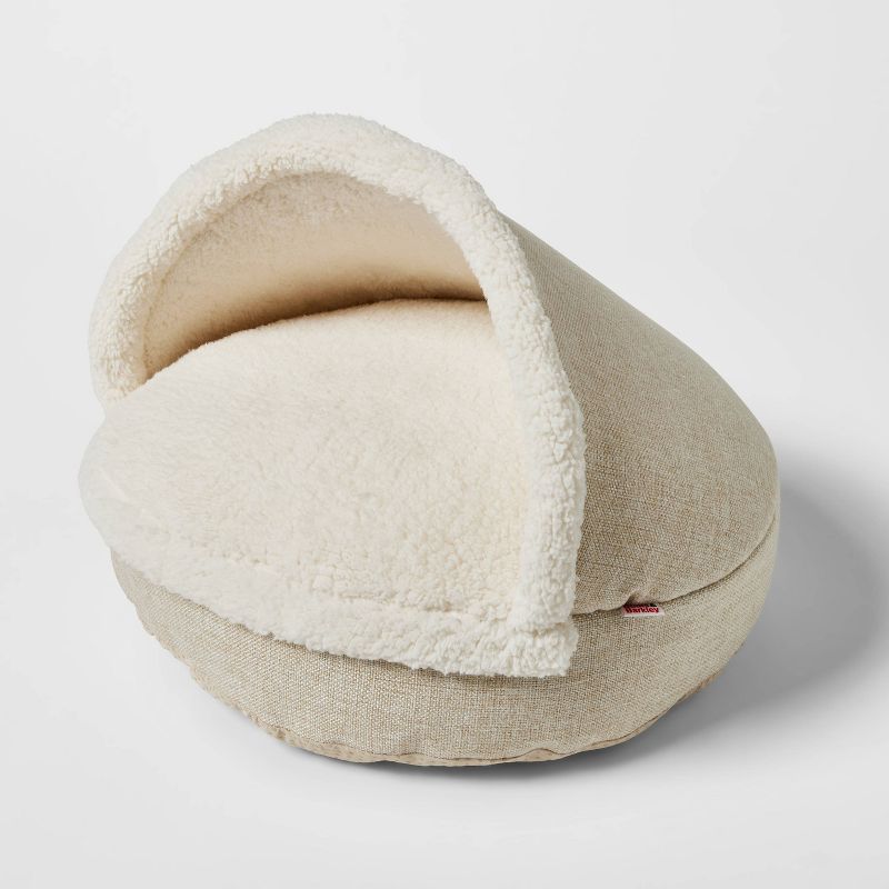 Cuddler or Cave Enclosed Cat and Dog Bed - Boots &#38; Barkley&#8482; - Cream - S, 3 of 5