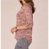 Women's Elbow Raglan Sleeve Round Neck Space Dye Metallic Sweater - Democracy - 2 of 4
