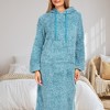 ADR Women's Warm Fleece Nightgown, Oversized Hoodie, Long Hooded Sweatshirt Robe - 2 of 3