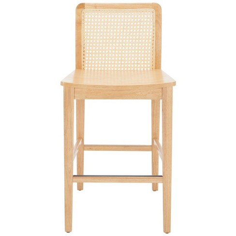 Benicio Rattan Counter Stool Set Of 2 Natural Safavieh