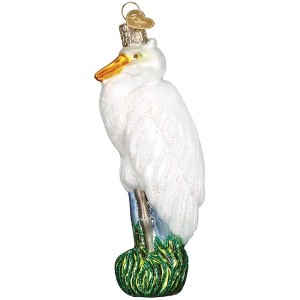 Old World Christmas Glass Blown Ornament, Great Egret - 1 of 4