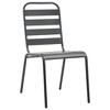 vidaXL Patio Chairs 4 pcs Slatted Design Steel Dark Gray - 2 of 4
