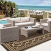 Outdoor Rug Modern Bordered Geometric Rug Waterproof Reversible Plastic Straw Rug for Patio Camping RV Balcony Backyard - 2 of 4