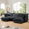 Oversized 120" Corduroy Slipcovered U-Shaped Modular Sectional Sofa with French Edges and Removable Covers, 5-Piece Free combination - 3 of 4