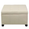 CAVINAS Square Storage Ottoman Bench,Upholstered Ottoman with Tufted Top for Living Room,Bedroom,Beige/Ivory - 4 of 4