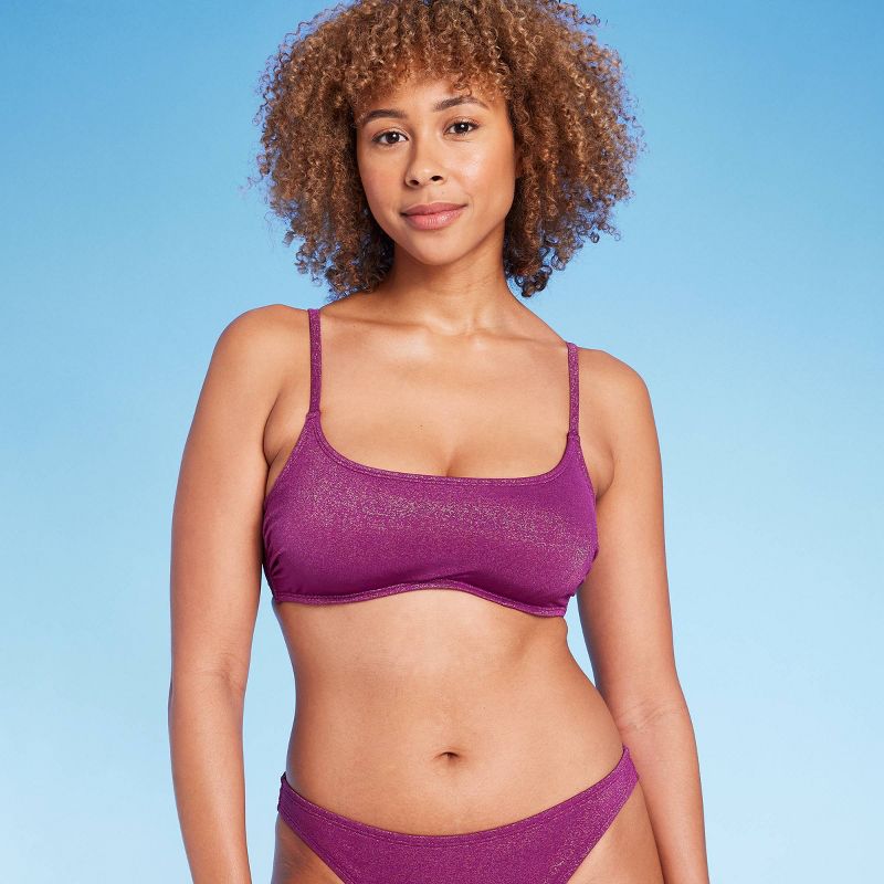 Women's Square Neck Underwire Bikini Top - Shade & Shore™ Purple Shine, 5 of 7
