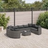 vidaXL Patio Sofa Set with Cushions Garden Furniture 10 Piece Poly Rattan - Gray - 2 of 4