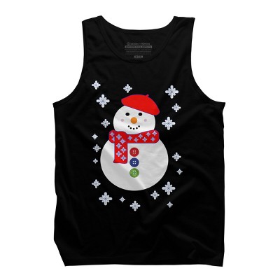 Men's Design By Humans Christmas Snowman By ScarDesign Tank Top