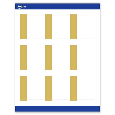 Avery Printable Square Cards, Gold-Dipped Edge, 2.5" x 2.5", Matte White Square Cards, Laser/Inkjet, 90ct, Great for Business Cards