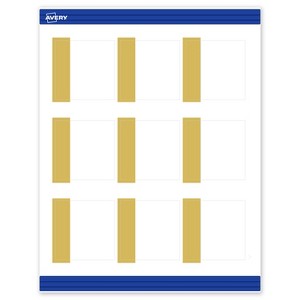 Avery Printable Square Cards, Gold-Dipped Edge, 2.5" x 2.5", Matte White Square Cards, Laser/Inkjet, 90ct, Great for Business Cards - 1 of 4