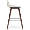 Sapphtopaz Modern Bar Stool Upholstered Dining Chairs with Curved Seat and Backrest Counter Height Barstools Set of 2 for Kitchen Island - 2 of 4