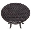 Crosley Palm Harbor Outdoor Wicker Round Side Table in Brown - 3 of 3