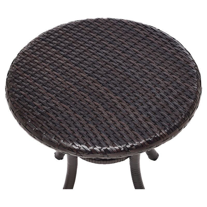 Crosley Palm Harbor Outdoor Wicker Round Side Table in Brown, 4 of 5
