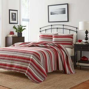 Twin Red Fresno Quilt Set - Stone Cottage
