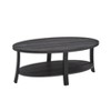 Anze Contemporary Oval Wood Shelf Coffee Table in Charcoal Finish - 3 of 4