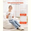 VEVOR Bean Bag Chair, 3 feet Bean Bag Chair with Soft Armrests and Storage Pocket, 25D Memory Foam Filled with Soft Teddy Velvet Cover, White - 3 of 4