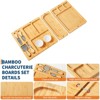 GustoWave 3-in-1 Large Cheese Cutting Board Set, Bamboo Food Cutting Board Gift Set with Knife Set, Party Dessert or Deli Cutting Board Set - 3 of 4