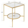 Kate and Laurel Tulare Square Metal Side Table, 18.25x18.25x23.25, Gold - 2 of 4