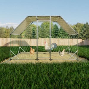 Kumasinova Walk-In Chicken Coop Large,Poultry Run with Waterproof Cover,Outdoor Chicken Cage with UV Protection,Galvanized Steel Animal Enclosure - 1 of 4