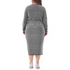 Agnes Orinda Women's Plus Size Sequin Sparkly Glitter Long Sleeve V Neck High Slit Party Cocktail Midi A Line Dresses - 4 of 4