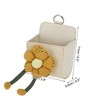 Unique Bargains 1 Pc Car Trash Can Hanging Trash Bin 3.5" Length 2.0" Width 4.3" Height Yellow Beige Faux Leather - 3 of 4