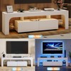 Modern Lighting 63 in TV Stand - Remote Control 16 Color LED Lights, Large Storage with 2 Drawers and Tempered Glass Shelves - 4 of 4