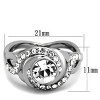 Slickblue Women’s Silver Halo Ring, Round Clear Center Stone with Side Synthetic Crystals, Polished Steel Band,Size 5–10 - 2 of 4