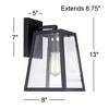 John Timberland Arrington Farmhouse Rustic Wall Sconce Set of 4 Mystic Black Hardwire 6 3/4" Fixture Clear Glass for Bedroom Home - 4 of 4