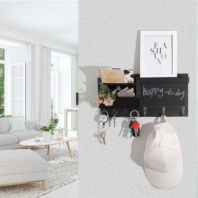 LunaLulinlk Key Holder for Wall, Mail Holder Organizer Wall Mount with Shelf, Hanging Key Rack Hanger with Hooks Decorative