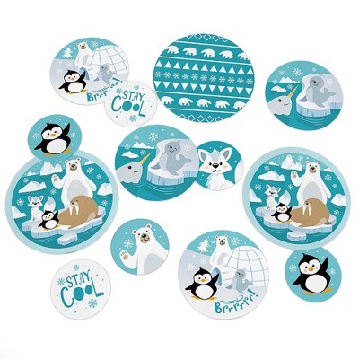 Big Dot of Happiness Arctic Polar Animals - Winter Baby Shower or Birthday Party Giant Circle Confetti - Party Decorations - Large Confetti 27 Count