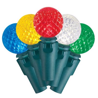 Celebrations Blue LED G14 Globe Multicolored 50 CT String Christmas Lights 16 FT - Case of 12