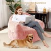 Bean Bag Chair 39" – Soft High-Density Foam Beanbag Sofa with Armrests for Adults & Kids, Comfortable Floor Seating for Living Room, Light Grey - 3 of 4