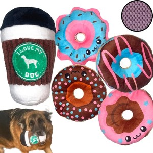 QuestaPack Ultra Tough Funny Dog Squeaky Toys - Fun to Play with Fun to Watch (5 PACK) - 1 of 4