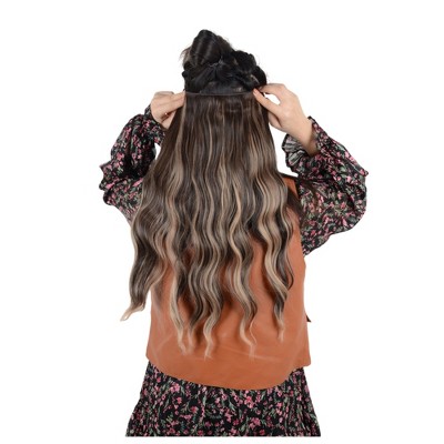 Alilang One Piece Long Wavy Curly Clip in Hair Wig Extension 20 Inches High for Women 4 Clips