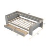 Twin Size Wooden Daybed, Platform Bed Frame with Shelves, Drawers and Built-In Charging Station -ModernLuxe - 3 of 4