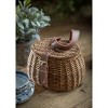 Slickblue Small Handmade Wicker Fishing Creel Basket, Faux Leather Handle and Strap, Rustic Outdoor Accessory, 7.5 Inch - 2 of 3
