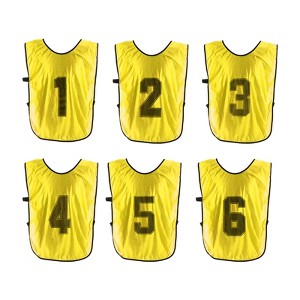 Unique Bargains Team Sports Reversible Numbered Soccer Training Vest 6 Pcs - 1 of 4
