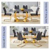 Elegant Sintered Stone Dining Table: 63x31.5x30", Black Marble Texture, Golden Legs - 2 of 3
