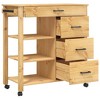 vidaXL Kitchen Trolley MONZA 33.1 in.x15.7 in.x35.4 in. Solid Wood Pine - 4 of 4