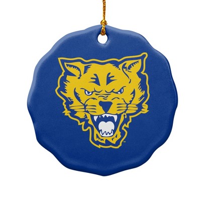 Fort Valley State University Primary Logo Porcelain Scalloped Holiday Christmas Tree Ornament
