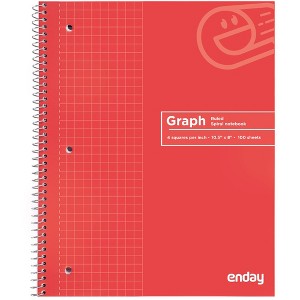 Enday Quad-Ruled Spiral Notebook 100 Sheets - 1 of 3