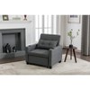 NicBex 3-in-1 Convertible Sleeper Chair,Linen Folding Sofa Bed with USB Ports,Comfortable Couches with 4 Side Pockets for Living Room,Dark Gray - 2 of 4
